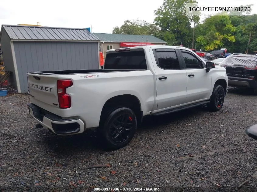 2022 Chevrolet Silverado 1500 Ltd 4Wd Short Bed Rst VIN: 1GCUYEED9NZ178270 Lot: 39977996