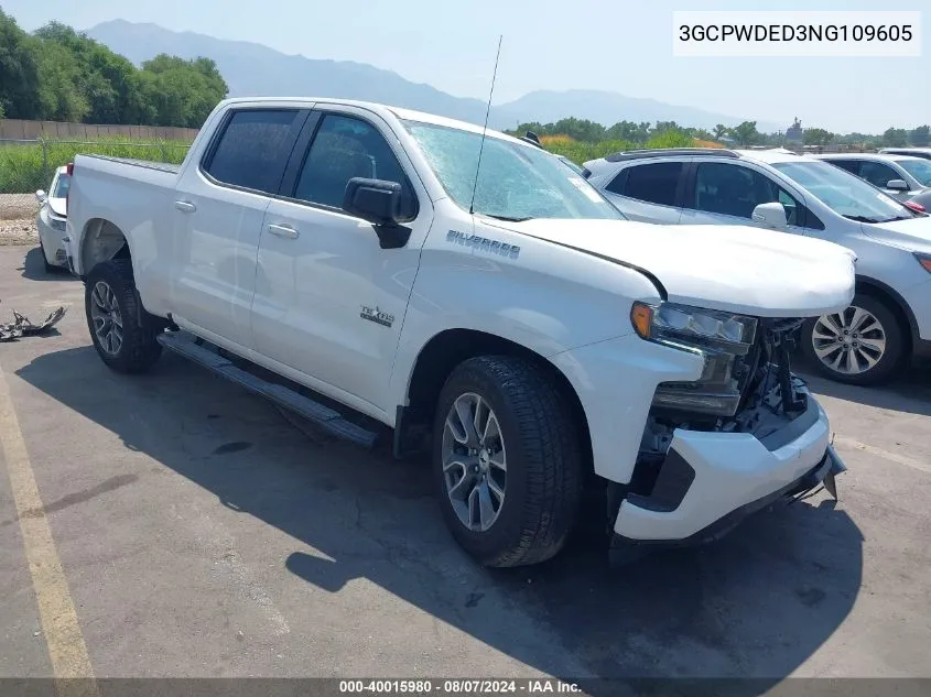 2022 Chevrolet Silverado 1500 Ltd 2Wd Short Bed Rst VIN: 3GCPWDED3NG109605 Lot: 40015980