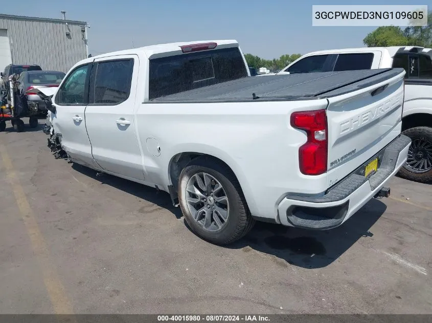 2022 Chevrolet Silverado 1500 Ltd 2Wd Short Bed Rst VIN: 3GCPWDED3NG109605 Lot: 40015980