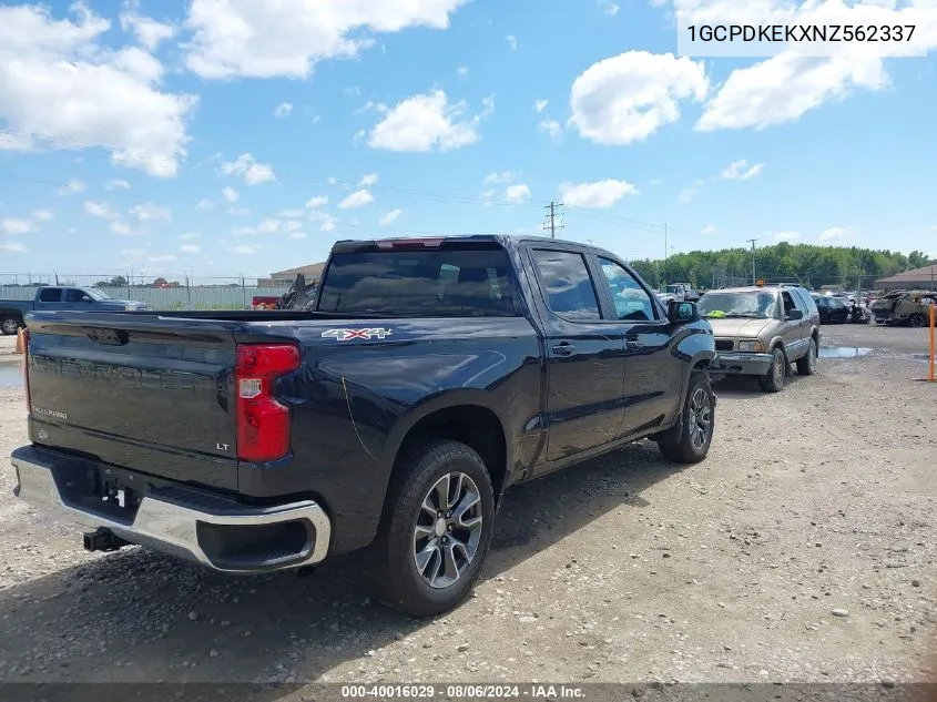 2022 Chevrolet Silverado 1500 4Wd Short Bed Lt With 2Fl VIN: 1GCPDKEKXNZ562337 Lot: 40016029