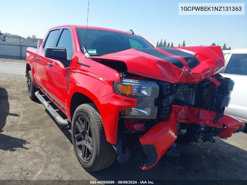 2022 Chevrolet Silverado Ltd C1500 Custom VIN: 1GCPWBEK1NZ131363 Lot: 40065659