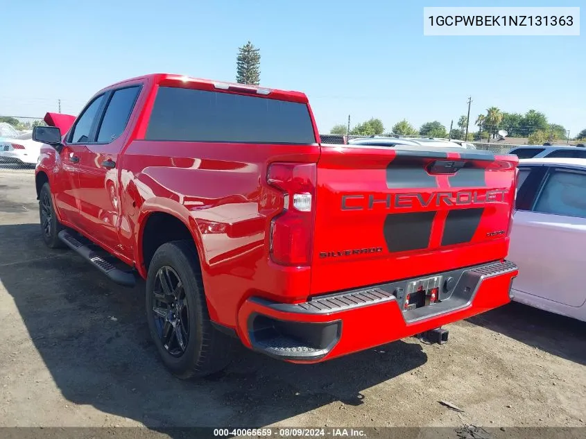 2022 Chevrolet Silverado Ltd C1500 Custom VIN: 1GCPWBEK1NZ131363 Lot: 40065659