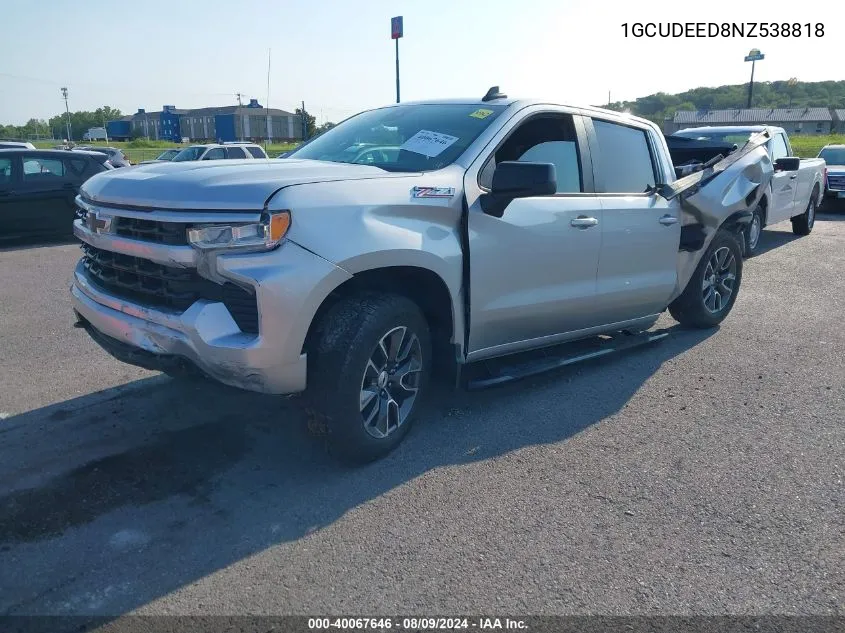 2022 Chevrolet Silverado 1500 4Wd Short Bed Rst VIN: 1GCUDEED8NZ538818 Lot: 40067646