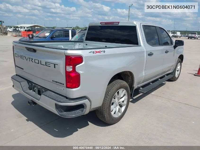 2022 Chevrolet Silverado 1500 Custom VIN: 3GCPDBEK1NG604071 Lot: 40070448