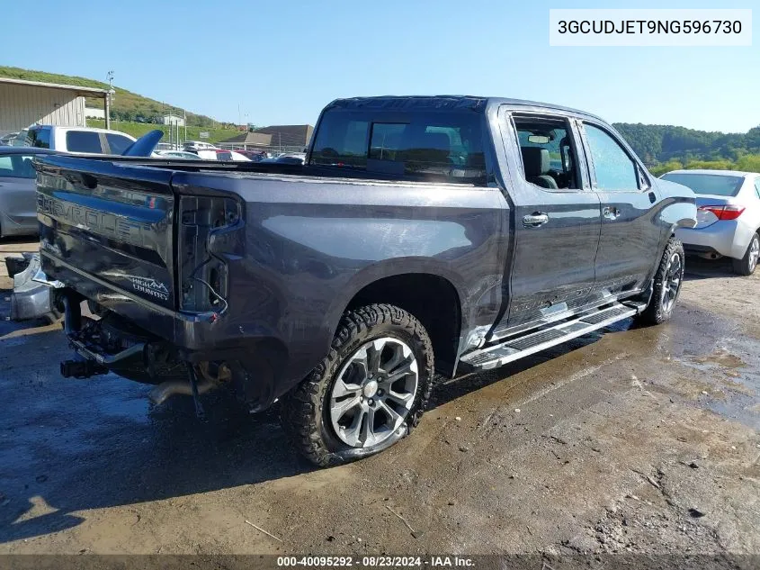 2022 Chevrolet Silverado 1500 4Wd Short Bed High Country VIN: 3GCUDJET9NG596730 Lot: 40095292