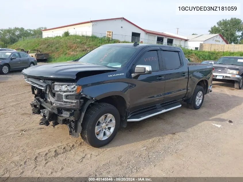 2022 Chevrolet Silverado 1500 Ltd K1500 Lt VIN: 1GCUYDED3NZ181059 Lot: 40145846