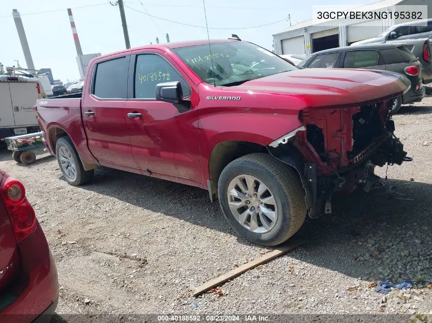 2022 Chevrolet Silverado 1500 Ltd 4Wd Short Bed Custom VIN: 3GCPYBEK3NG195382 Lot: 40188592