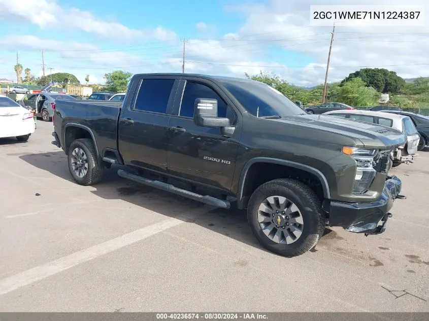 2022 Chevrolet Silverado 2500Hd 2Wd Standard Bed Custom VIN: 2GC1WME71N1224387 Lot: 40236574