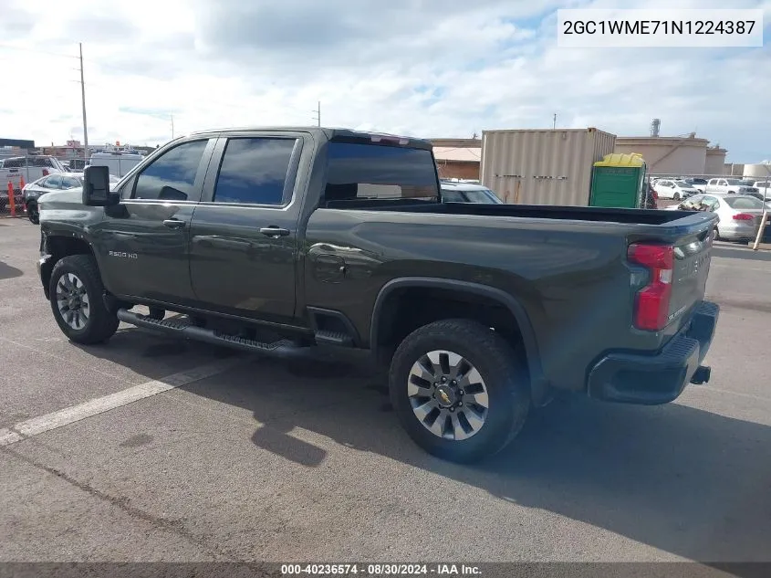 2022 Chevrolet Silverado 2500Hd 2Wd Standard Bed Custom VIN: 2GC1WME71N1224387 Lot: 40236574