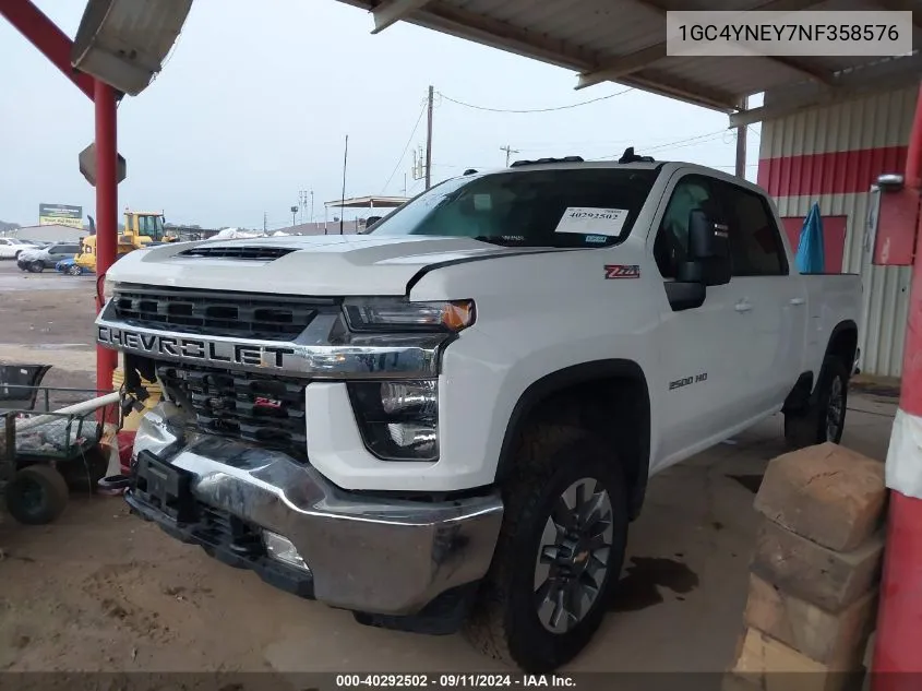 2022 Chevrolet Silverado K2500 Heavy Duty Lt VIN: 1GC4YNEY7NF358576 Lot: 40292502