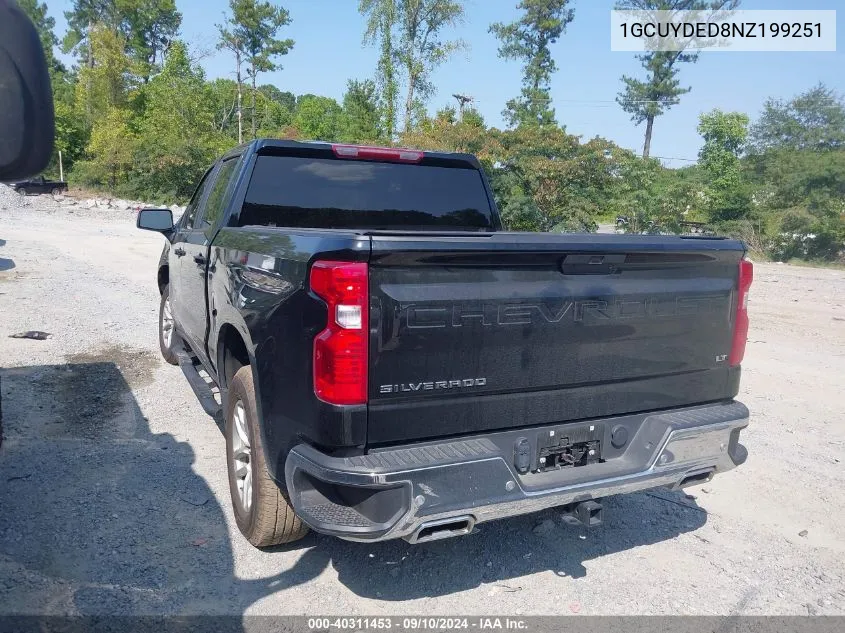 2022 Chevrolet Silverado 1500 Ltd 4Wd Short Bed Lt VIN: 1GCUYDED8NZ199251 Lot: 40311453