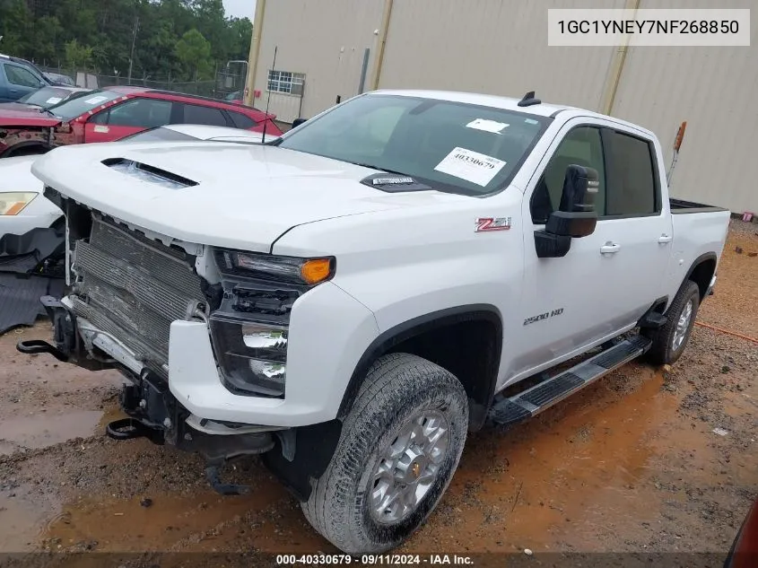 2022 Chevrolet Silverado 2500Hd 4Wd Standard Bed Lt VIN: 1GC1YNEY7NF268850 Lot: 40330679