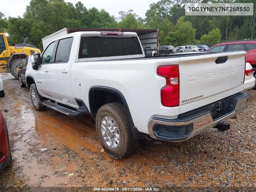 2022 Chevrolet Silverado 2500Hd 4Wd Standard Bed Lt VIN: 1GC1YNEY7NF268850 Lot: 40330679