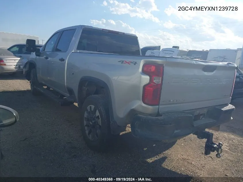 2022 Chevrolet Silverado 2500Hd 4Wd Standard Bed Custom VIN: 2GC4YMEYXN1239728 Lot: 40349368