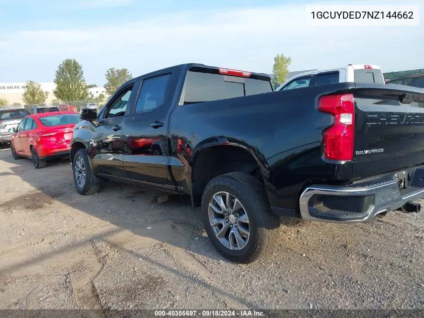 2022 Chevrolet Silverado 1500 Ltd K1500 Lt VIN: 1GCUYDED7NZ144662 Lot: 40355697