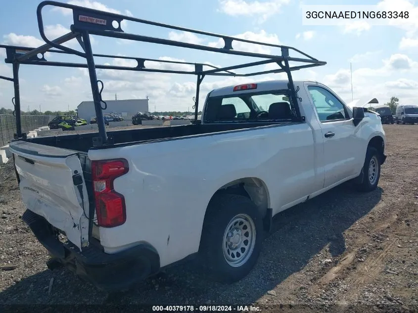 2022 Chevrolet Silverado 1500 2Wd Regular Cab Long Bed Wt VIN: 3GCNAAED1NG683348 Lot: 40379178