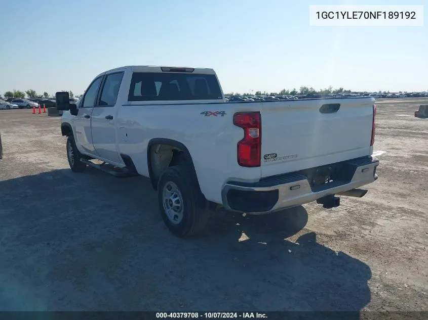 2022 Chevrolet Silverado K2500 Heavy Duty VIN: 1GC1YLE70NF189192 Lot: 40379708