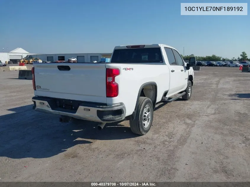 2022 Chevrolet Silverado K2500 Heavy Duty VIN: 1GC1YLE70NF189192 Lot: 40379708