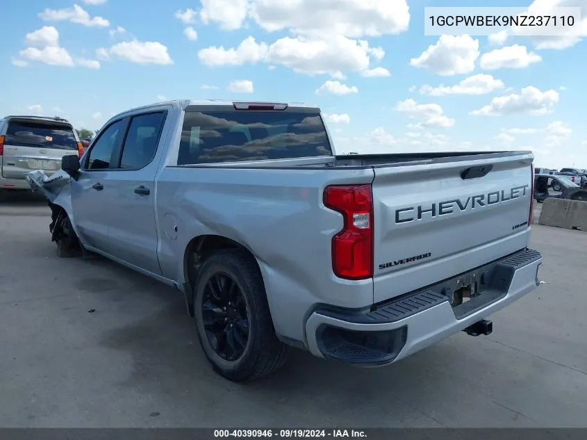 1GCPWBEK9NZ237110 2022 Chevrolet Silverado 1500 Ltd 2Wd Short Bed Custom