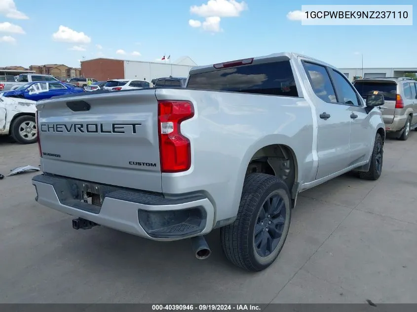 2022 Chevrolet Silverado 1500 Ltd 2Wd Short Bed Custom VIN: 1GCPWBEK9NZ237110 Lot: 40390946