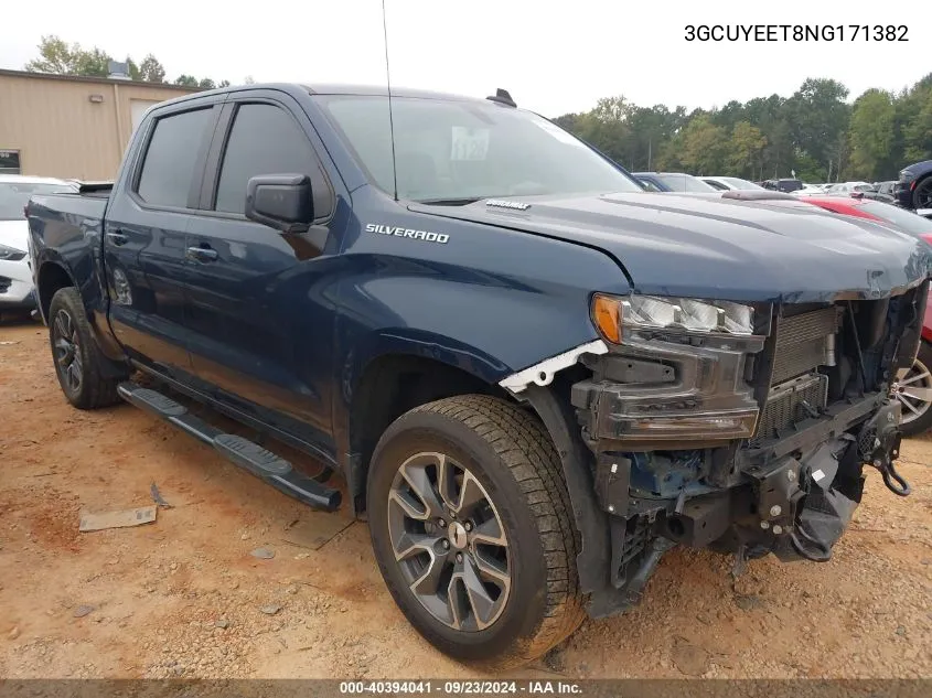 2022 Chevrolet Silverado 1500 Ltd 4Wd Short Bed Rst VIN: 3GCUYEET8NG171382 Lot: 40394041