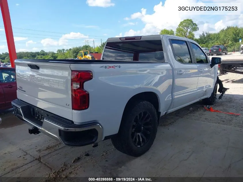 2022 Chevrolet Silverado 1500 Ltd 4Wd Short Bed Lt VIN: 3GCUYDED2NG175253 Lot: 40398888