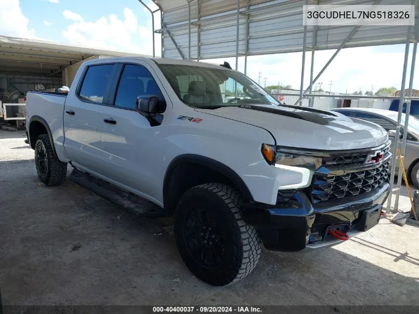 2022 Chevrolet Silverado 1500 4Wd Short Bed Zr2 VIN: 3GCUDHEL7NG518326 Lot: 40400037