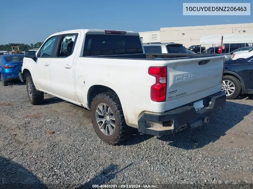 2022 Chevrolet Silverado Ltd K1500 Lt VIN: 1GCUYDED5NZ206463 Lot: 40401081