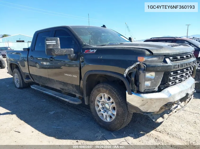 2022 Chevrolet Silverado K3500 Lt VIN: 1GC4YTEY6NF360193 Lot: 40403657