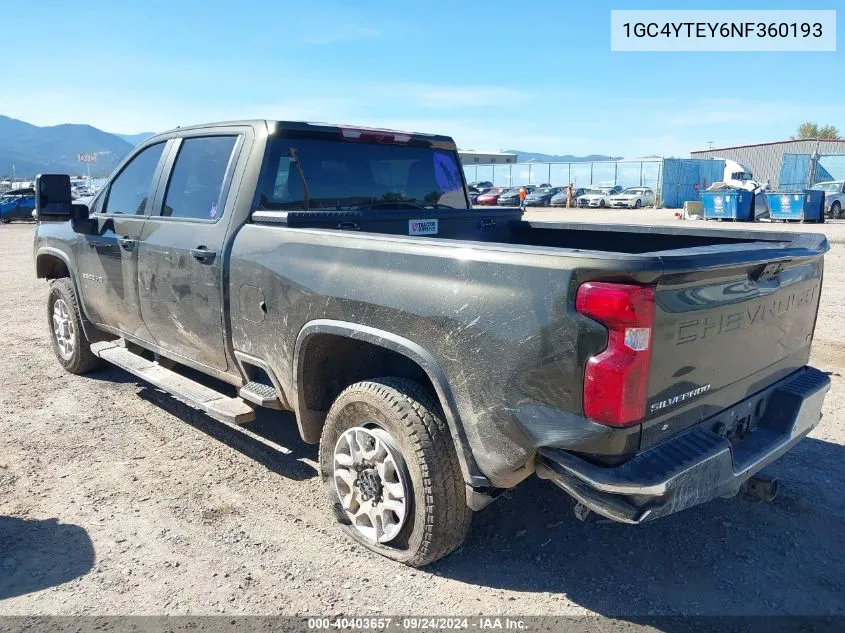 2022 Chevrolet Silverado K3500 Lt VIN: 1GC4YTEY6NF360193 Lot: 40403657