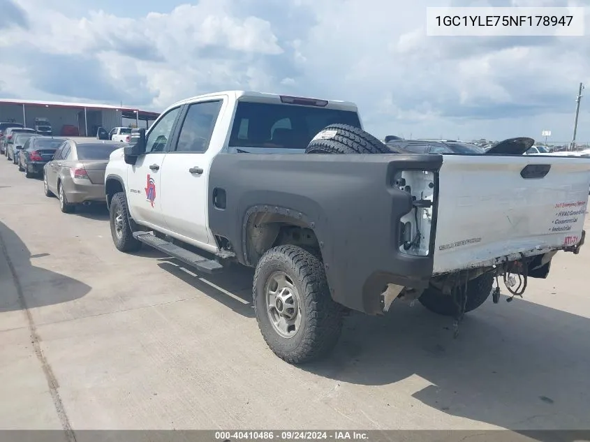 2022 Chevrolet Silverado 2500Hd K2500 Heavy Duty VIN: 1GC1YLE75NF178947 Lot: 40410486