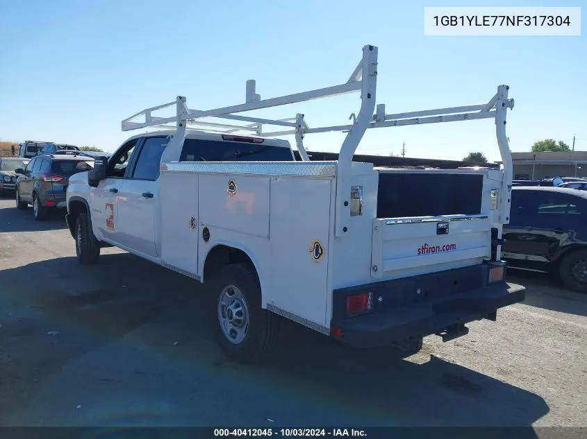 2022 Chevrolet Silverado K2500 Heavy Duty VIN: 1GB1YLE77NF317304 Lot: 40412045