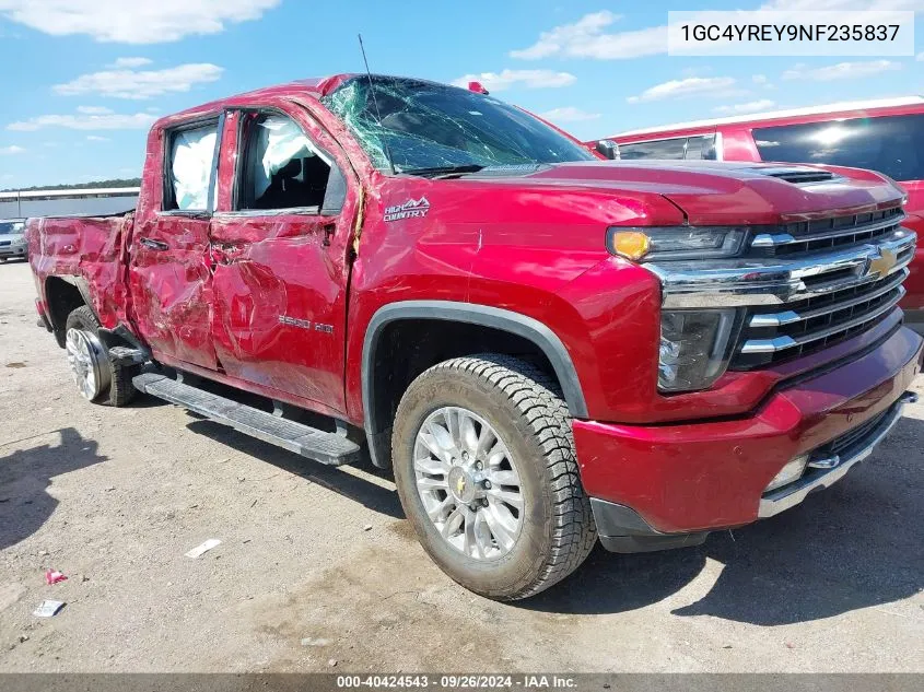 2022 Chevrolet Silverado 2500Hd 4Wd Standard Bed High Country VIN: 1GC4YREY9NF235837 Lot: 40424543