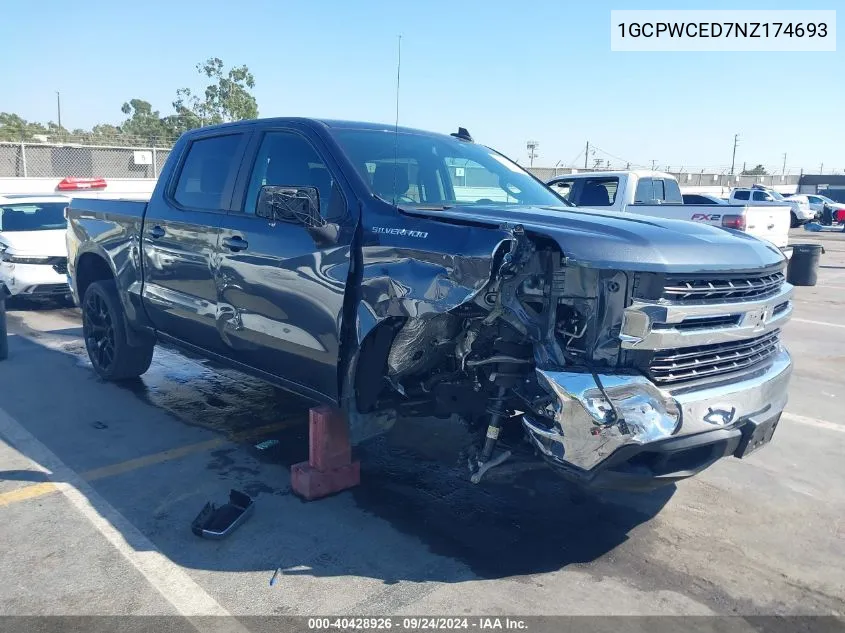 2022 Chevrolet Silverado 1500 Ltd 2Wd Short Bed Lt VIN: 1GCPWCED7NZ174693 Lot: 40428926