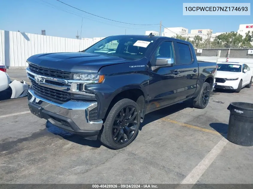 2022 Chevrolet Silverado 1500 Ltd 2Wd Short Bed Lt VIN: 1GCPWCED7NZ174693 Lot: 40428926