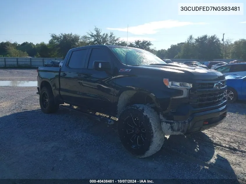 2022 Chevrolet Silverado K1500 Lt Trail Boss VIN: 3GCUDFED7NG583481 Lot: 40438481