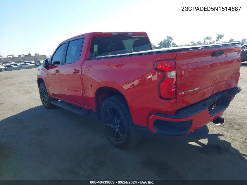 2022 Chevrolet Silverado 1500 2Wd Short Bed Rst VIN: 2GCPADED5N1514887 Lot: 40439689