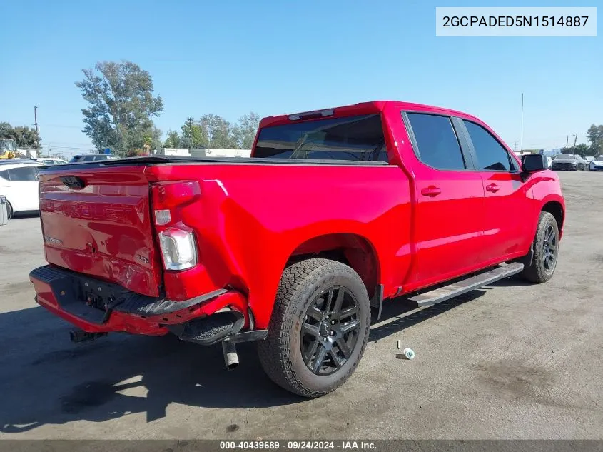 2022 Chevrolet Silverado 1500 2Wd Short Bed Rst VIN: 2GCPADED5N1514887 Lot: 40439689