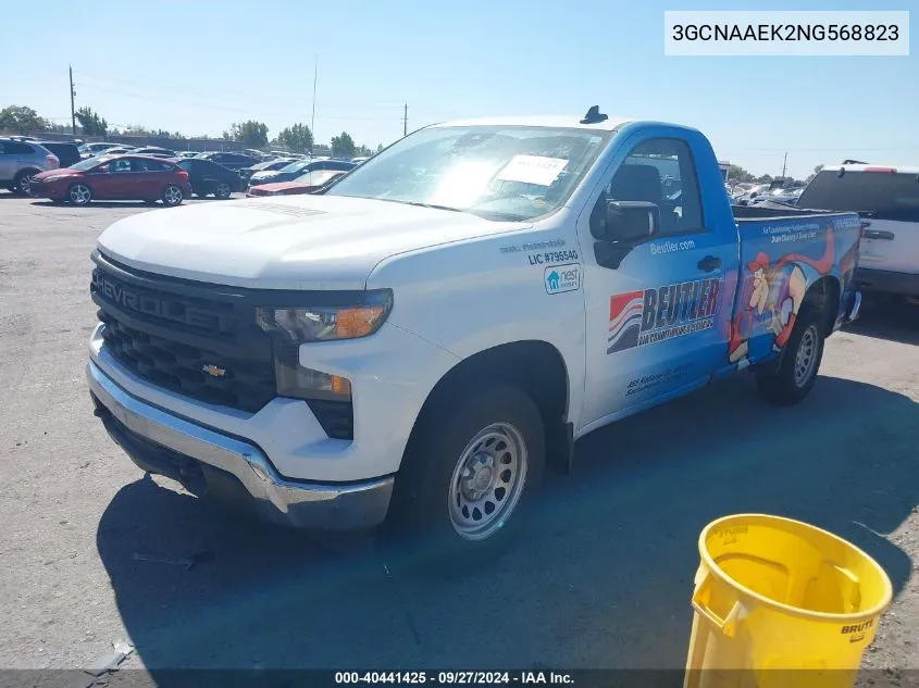 2022 Chevrolet Silverado 1500 2Wd Regular Cab Long Bed Wt VIN: 3GCNAAEK2NG568823 Lot: 40441425