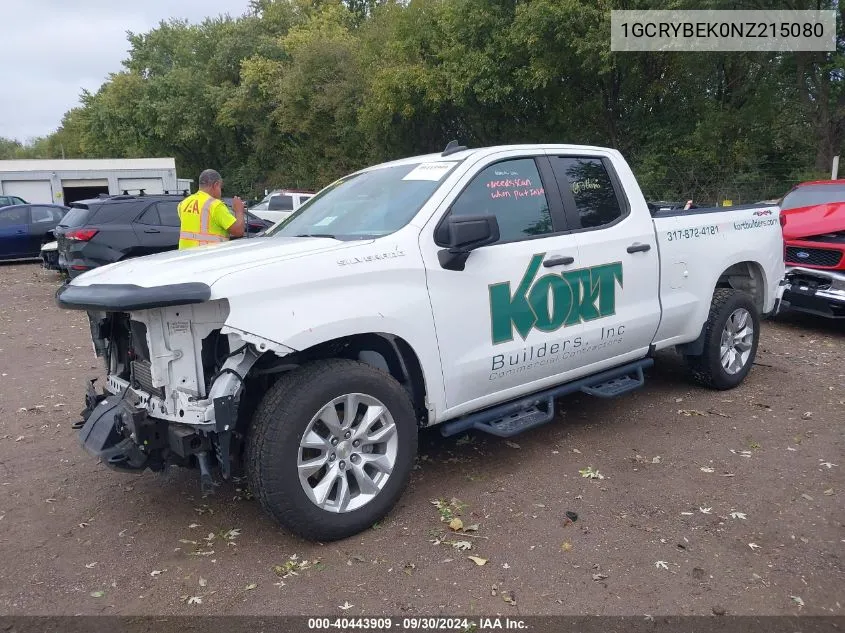 2022 Chevrolet Silverado 1500 Ltd K1500 Custom VIN: 1GCRYBEK0NZ215080 Lot: 40443909