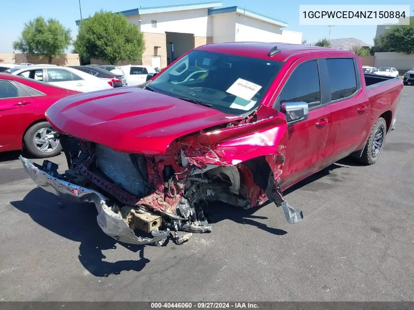 2022 Chevrolet Silverado 1500 Ltd 2Wd Short Bed Lt VIN: 1GCPWCED4NZ150884 Lot: 40446060