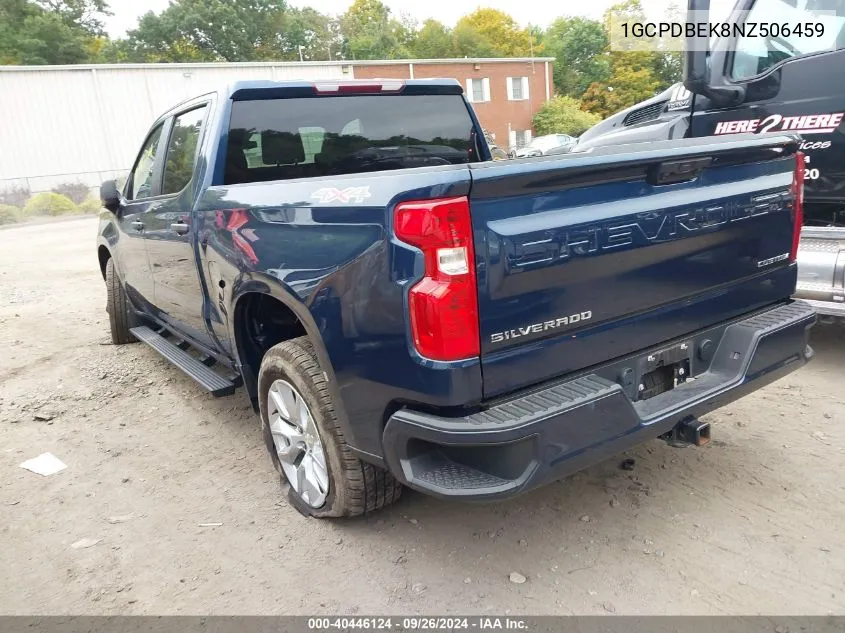 2022 Chevrolet Silverado 1500 4Wd Short Bed Custom VIN: 1GCPDBEK8NZ506459 Lot: 40446124