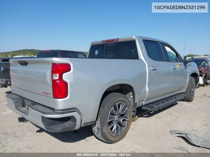 2022 Chevrolet Silverado 1500 2Wd Short Bed Rst VIN: 1GCPADED8NZ531299 Lot: 40452418