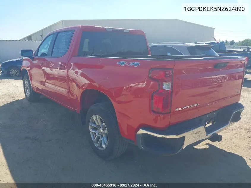 2022 Chevrolet Silverado 1500 4Wd Short Bed Lt With 2Fl VIN: 1GCPDKEK5NZ624890 Lot: 40455918