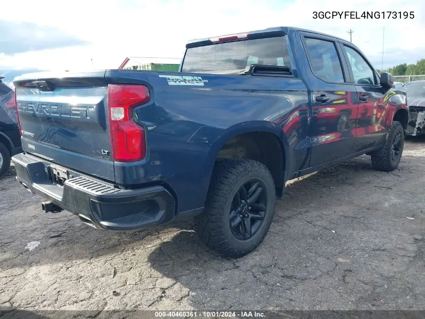 2022 Chevrolet Silverado 1500 Ltd 4Wd Short Bed Lt Trail Boss VIN: 3GCPYFEL4NG173195 Lot: 40460361