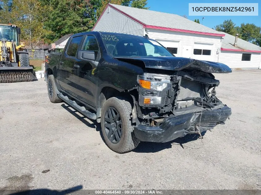 2022 Chevrolet Silverado 1500 4Wd Short Bed Custom VIN: 1GCPDBEK8NZ542961 Lot: 40464540