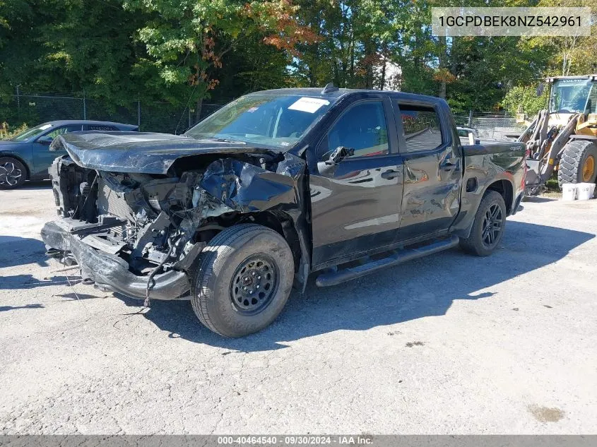 2022 Chevrolet Silverado 1500 4Wd Short Bed Custom VIN: 1GCPDBEK8NZ542961 Lot: 40464540