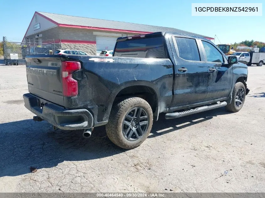 2022 Chevrolet Silverado 1500 4Wd Short Bed Custom VIN: 1GCPDBEK8NZ542961 Lot: 40464540