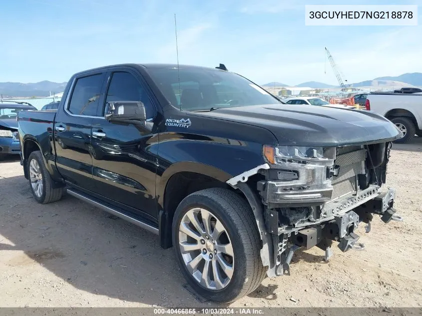 2022 Chevrolet Silverado 1500 Ltd 4Wd Short Bed High Country VIN: 3GCUYHED7NG218878 Lot: 40466865