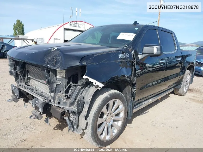 2022 Chevrolet Silverado 1500 Ltd 4Wd Short Bed High Country VIN: 3GCUYHED7NG218878 Lot: 40466865